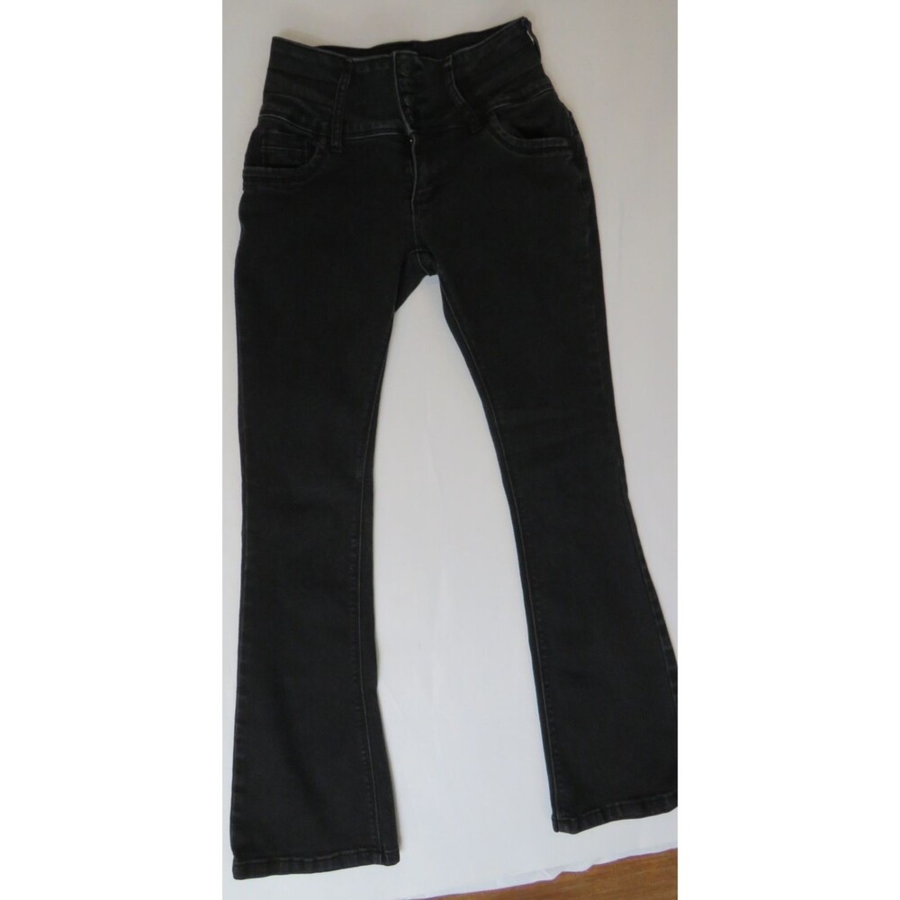 Bamboo Jeans Black Flare Jeans Size 7 High Rise Stretch Bell Bottom Y2K Indie
